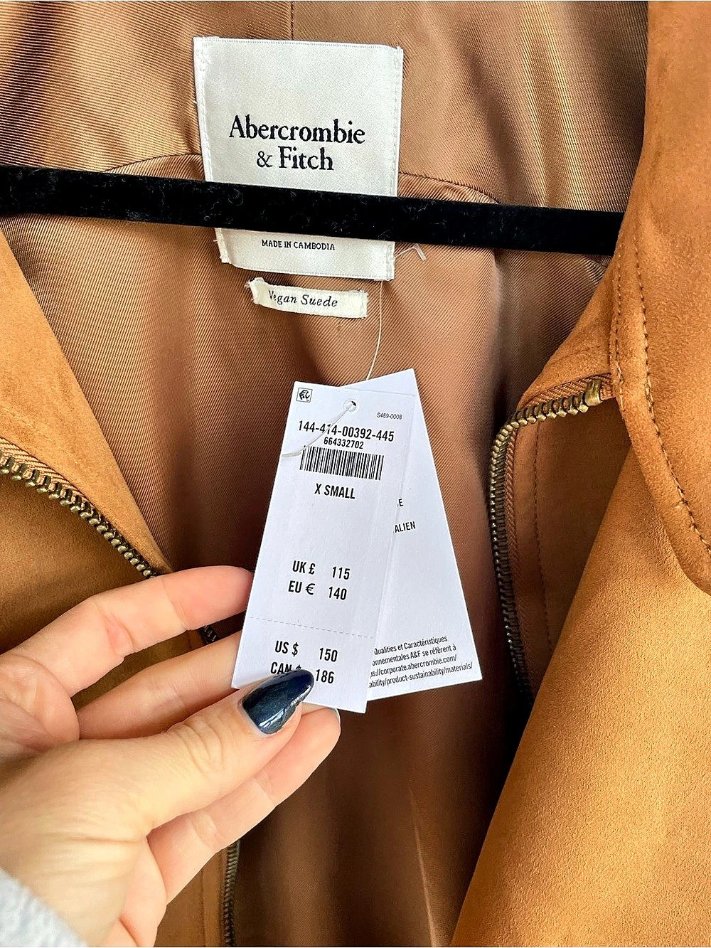 Abercrombie & Fitch Suede Mockneck Jacket Size XS NWT - Picture 6 of 6